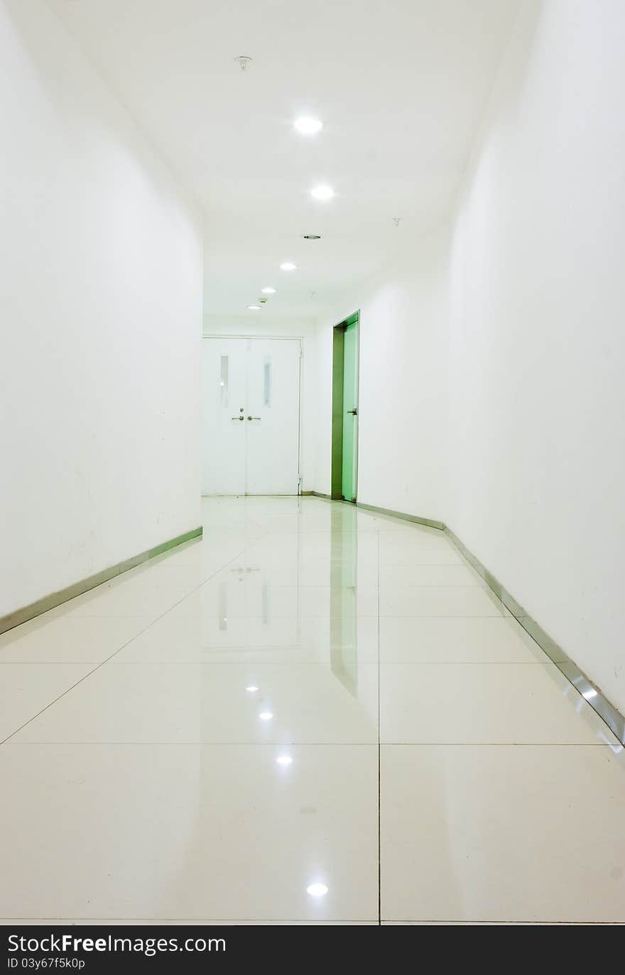 Modern office building corridor interior. Modern office building corridor interior