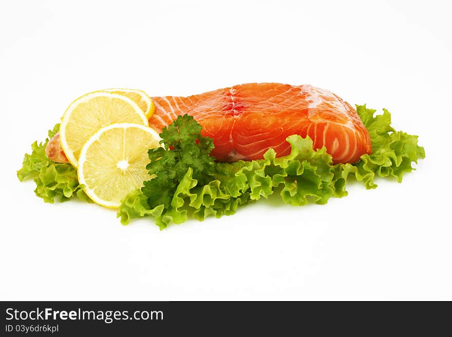 Fresh fillet on white background. Fresh fillet on white background