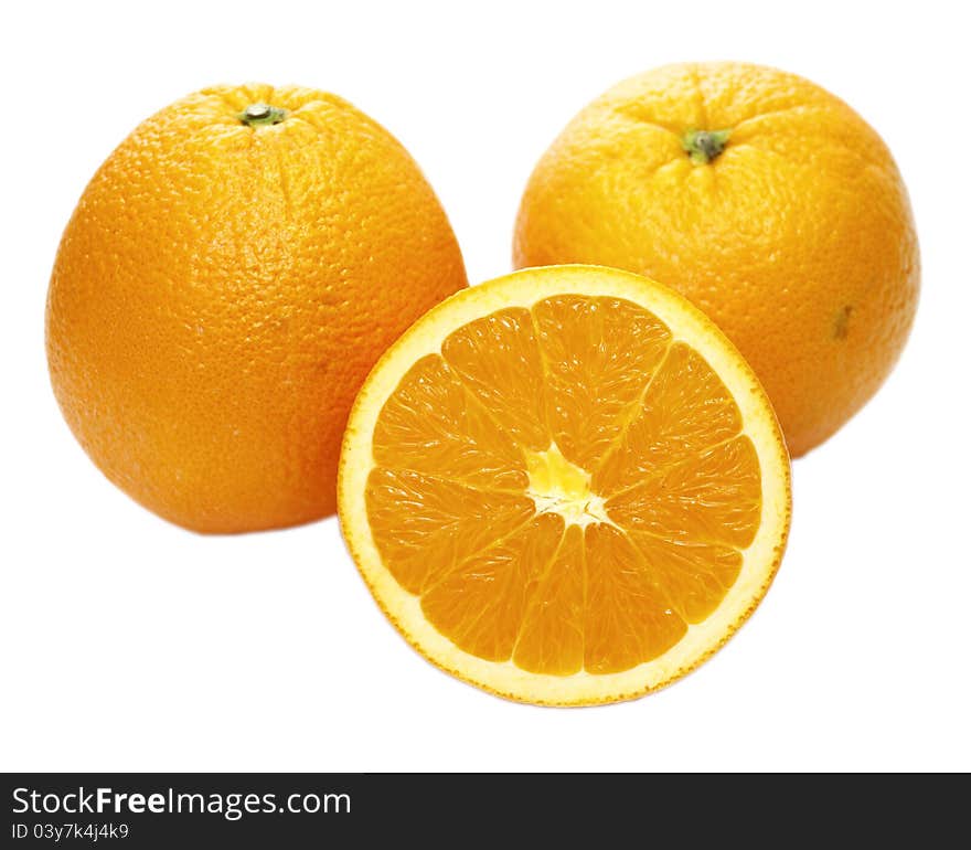 Orange fruit isolated on white background. .