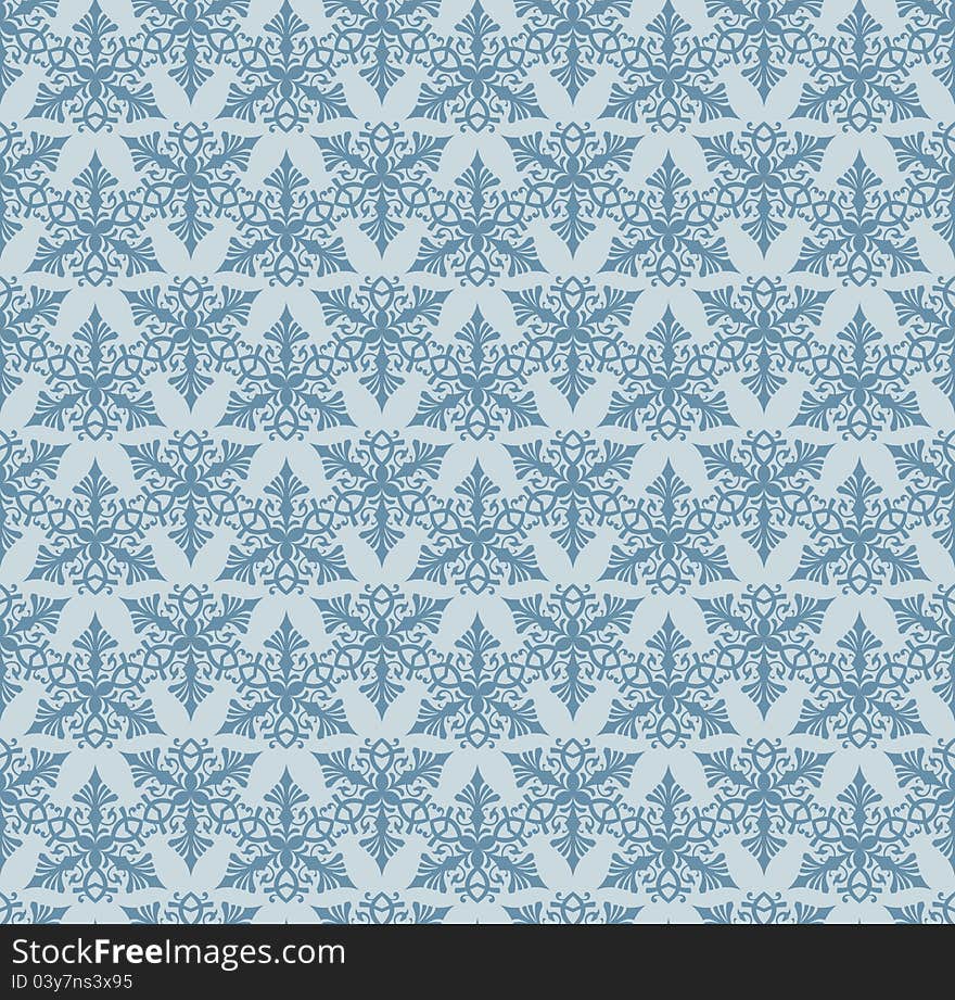 Seamless blue decorative background pattern design. Seamless blue decorative background pattern design