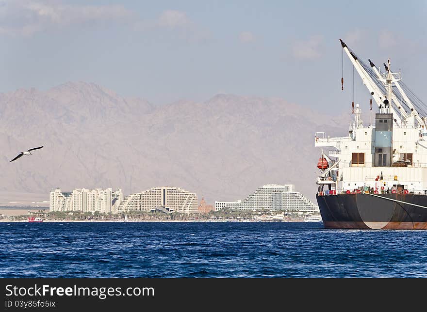 The shot was taken near a marine port of Eilat - famous resort and recreation city of Israel. The shot was taken near a marine port of Eilat - famous resort and recreation city of Israel