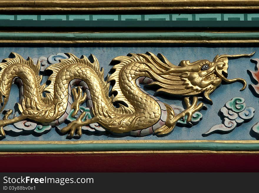 Golden dragons in chinese style