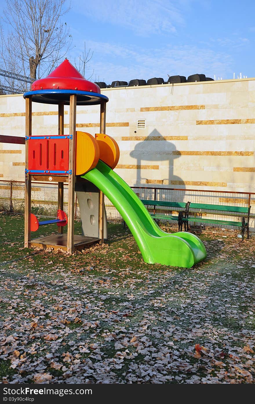 Colored slide in the park