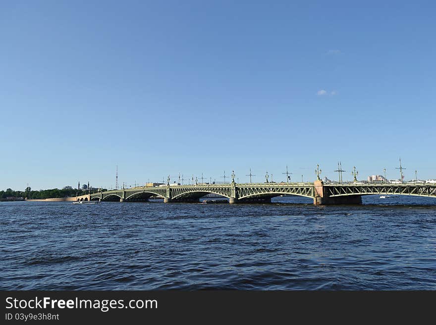 Trinity Bridge in St.Petersburg