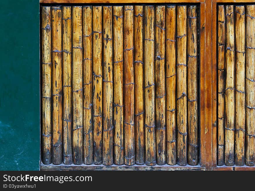 Traditional Asian style wall made from bamboo