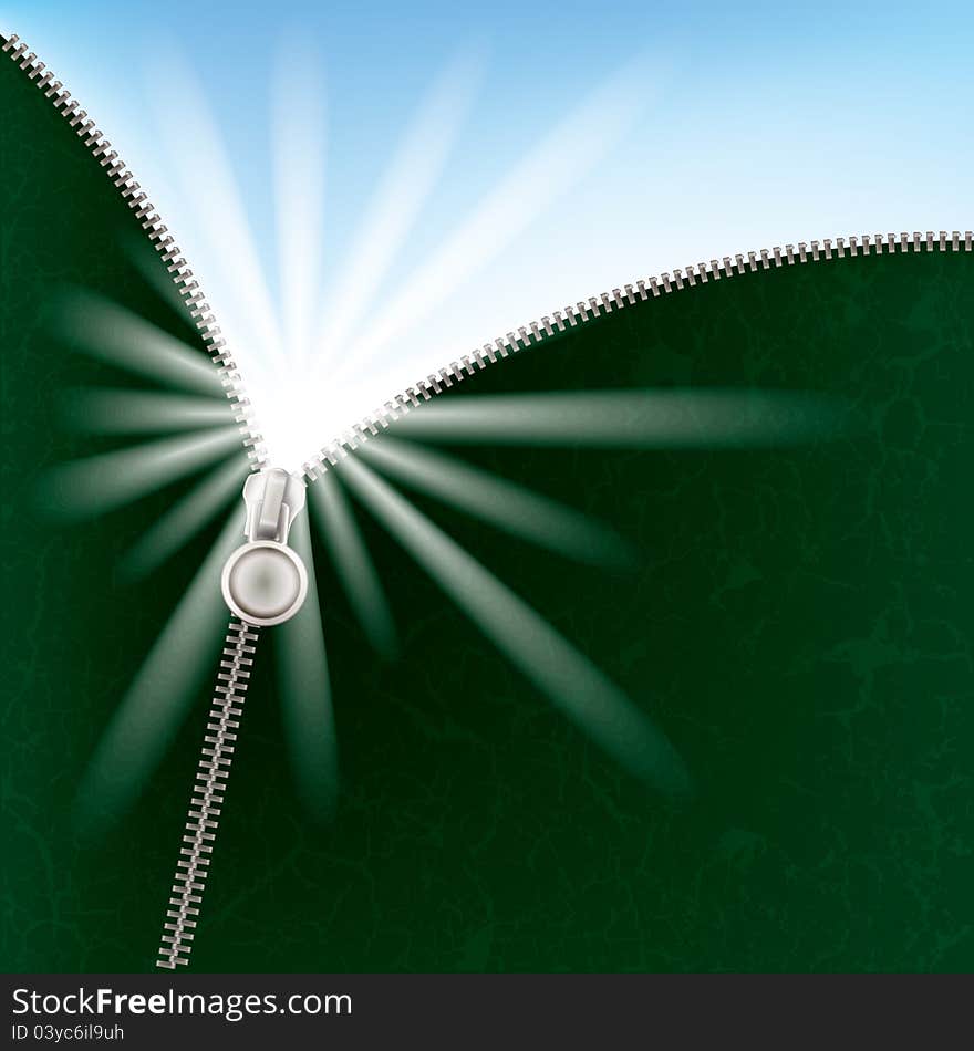 Abstract background with sunlight and zipper