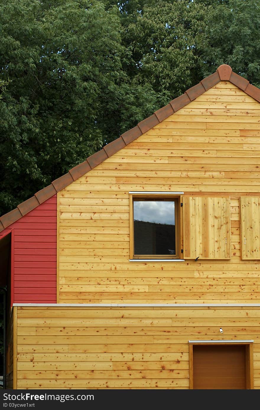 A new wooden house in France. A new wooden house in France