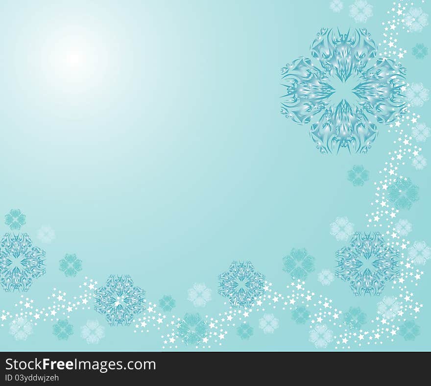 Abstract christmas and new year background with snowflakes and place for text