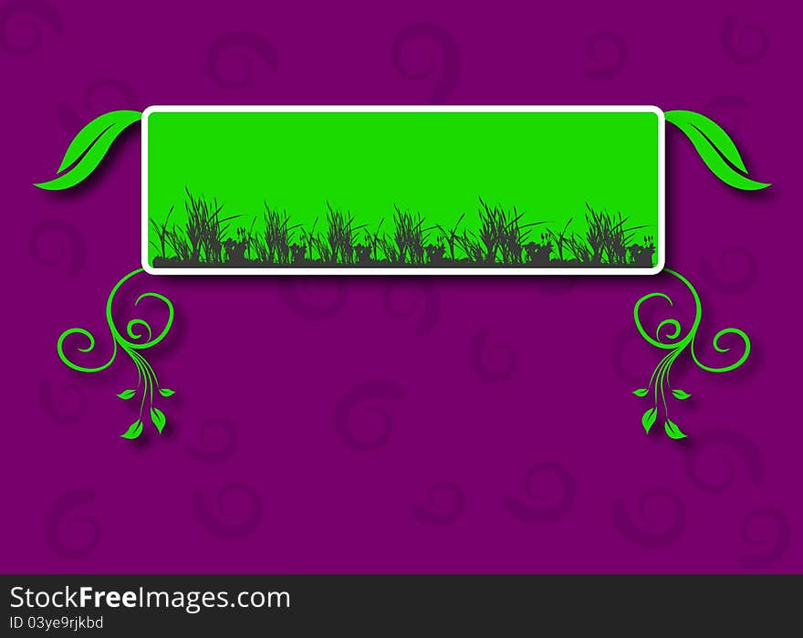 Stylish floral background with grass. Stylish floral background with grass