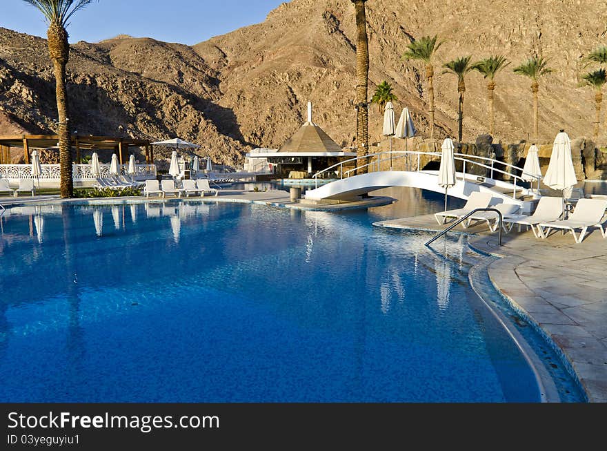 Resting area near resort hotel, Eilat, Israel