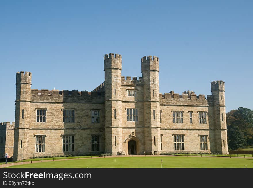 The historic building of leeds castle 
in kent in england. The historic building of leeds castle 
in kent in england