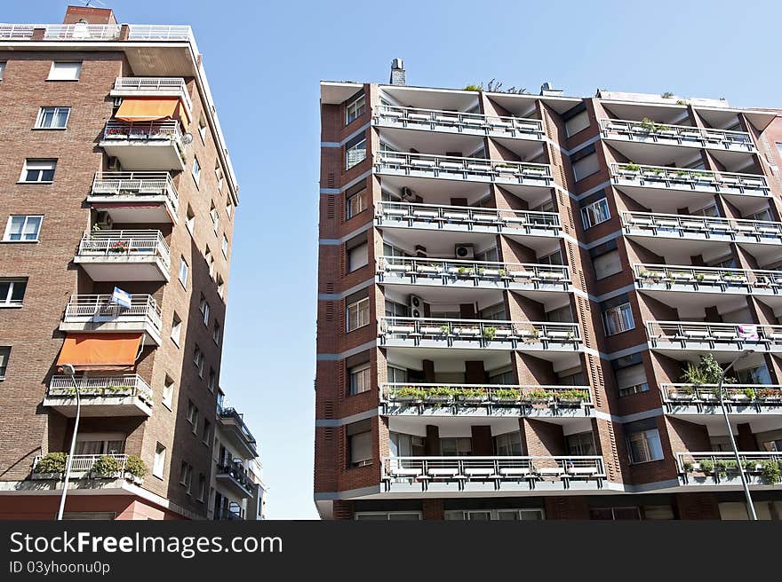 Contemporary architecture of residential area of Barcelona, Spain. Contemporary architecture of residential area of Barcelona, Spain.