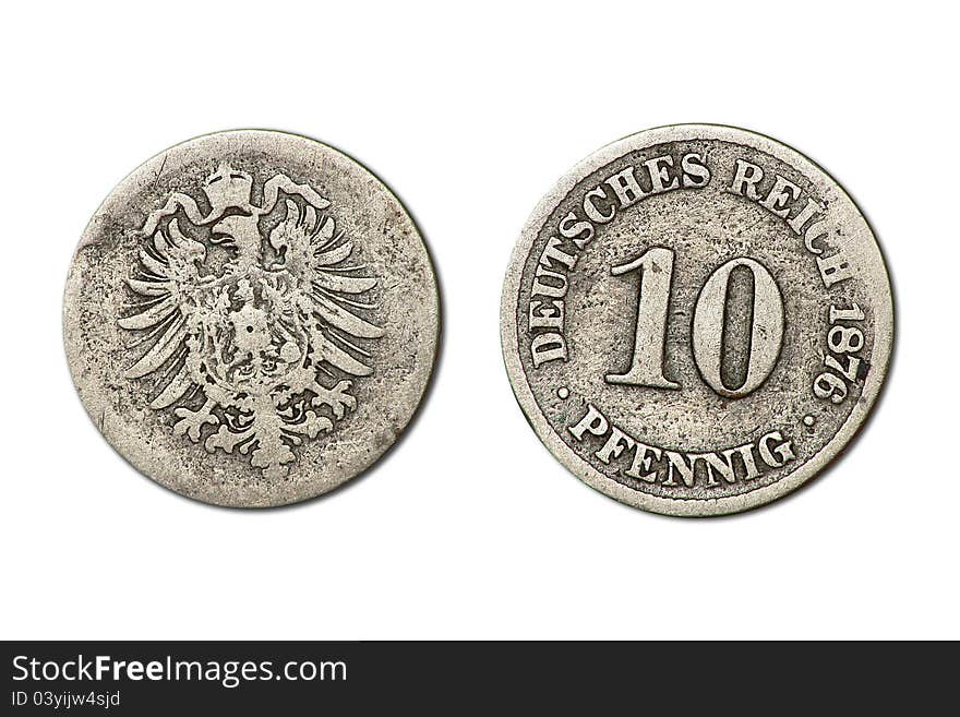 Germany coin - 10 pfennig year 1876