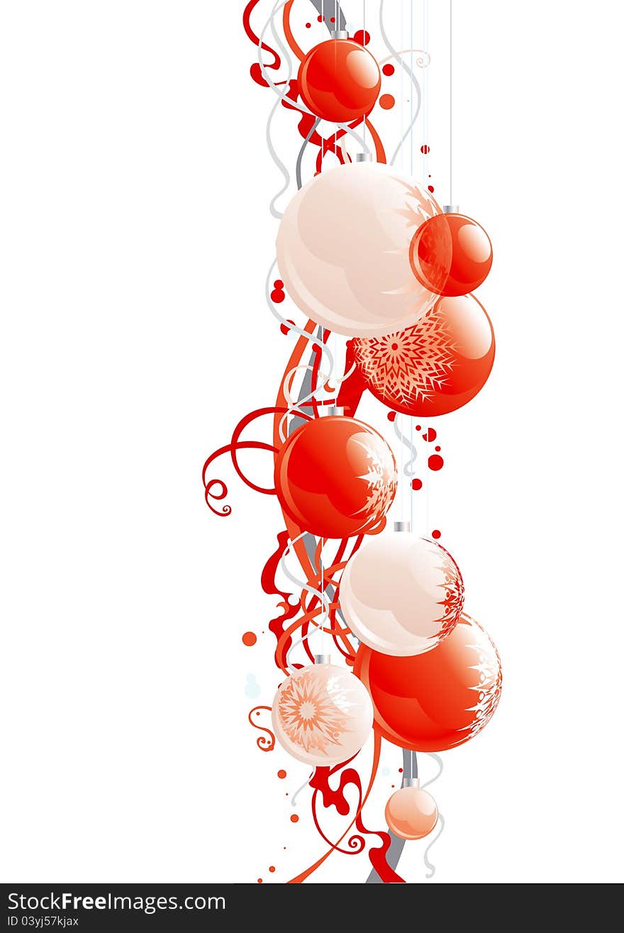 Vector illustration of christmas baubles  on white background