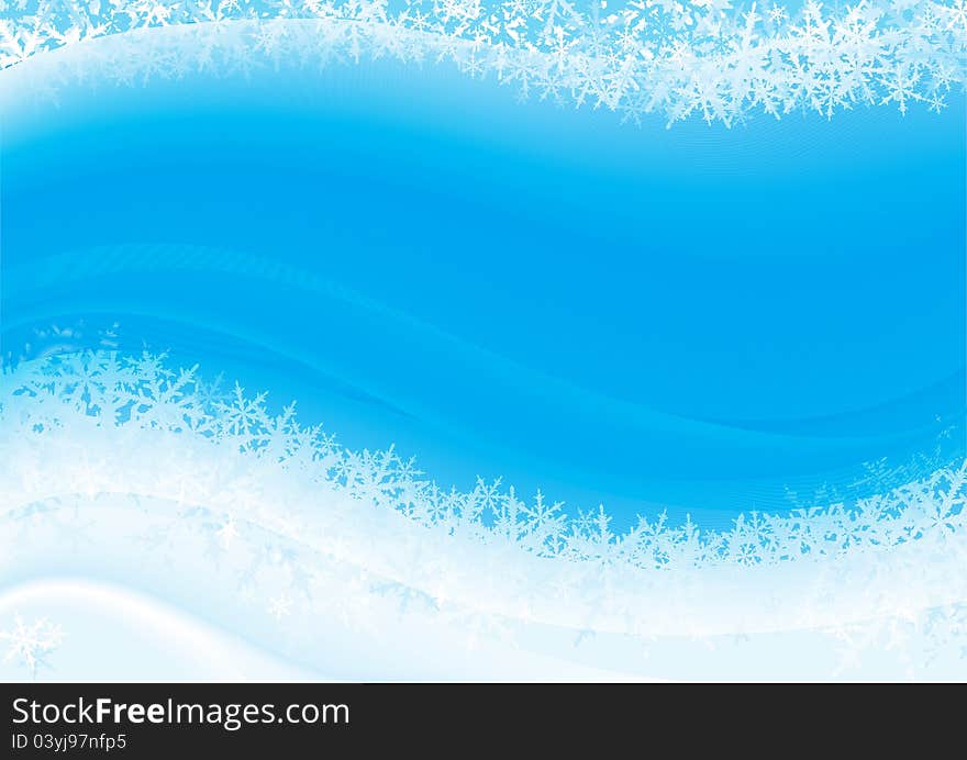 Vector winter background with many snowflakes. Vector winter background with many snowflakes.