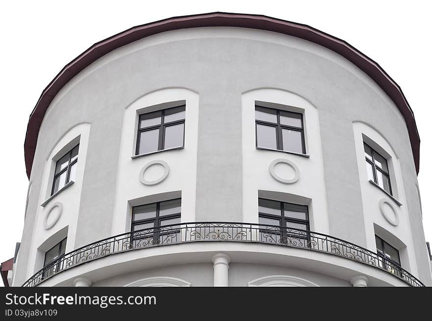 Building with Rounded Facade and Balustrade