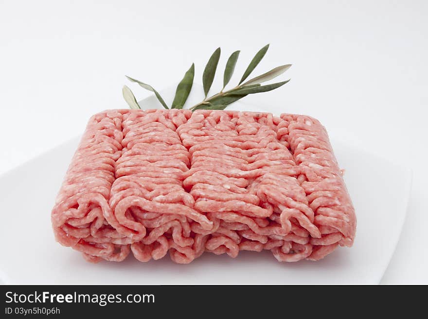 Raw pork with white background. Raw pork with white background