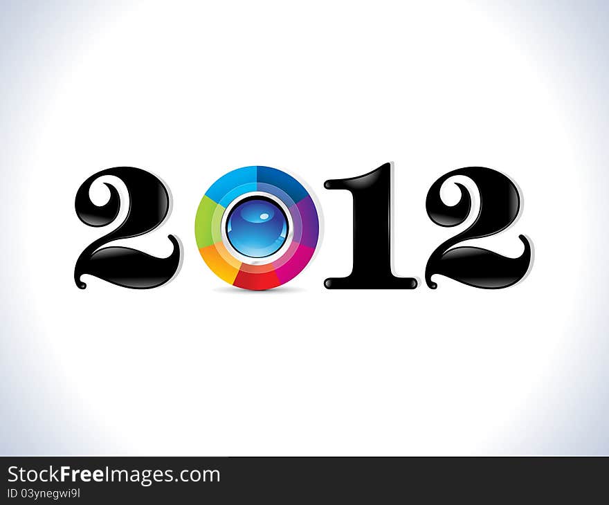 Abstract rainbow new year text template