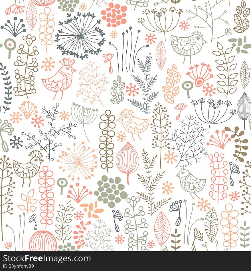 Seamless pattern with floral ornament. Seamless pattern with floral ornament