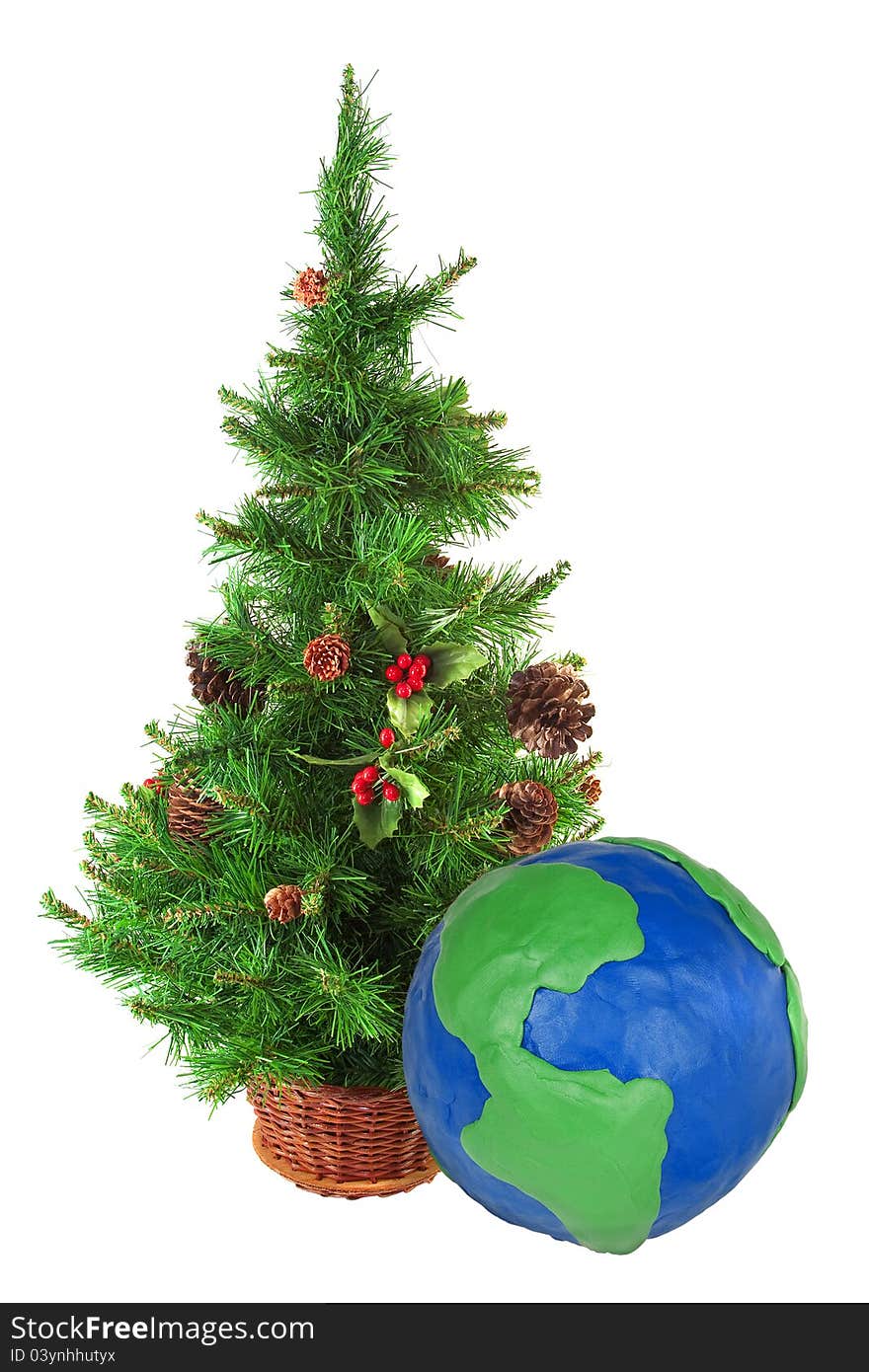 Christmas tree and a globe