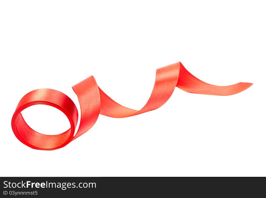 Red ribbon isolated on white