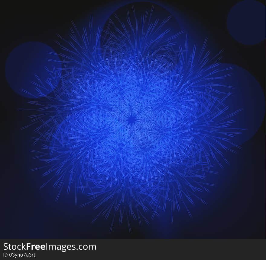 Winter snowflake on a dark blue background