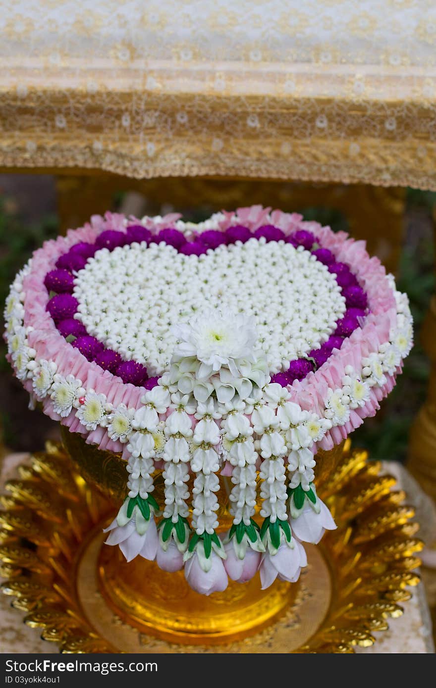 Silver Bowl Filled With Flowers