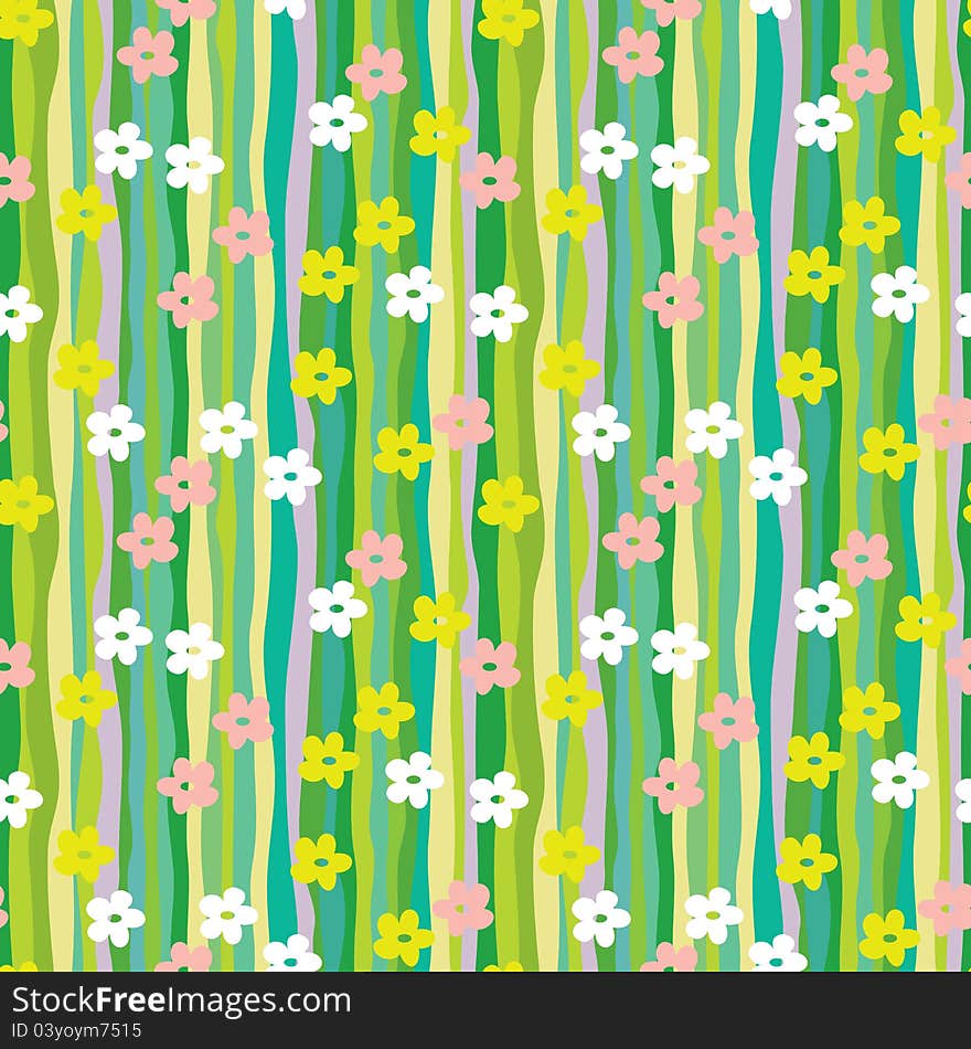 Seamless pattern with flowers in retro style. Seamless pattern with flowers in retro style