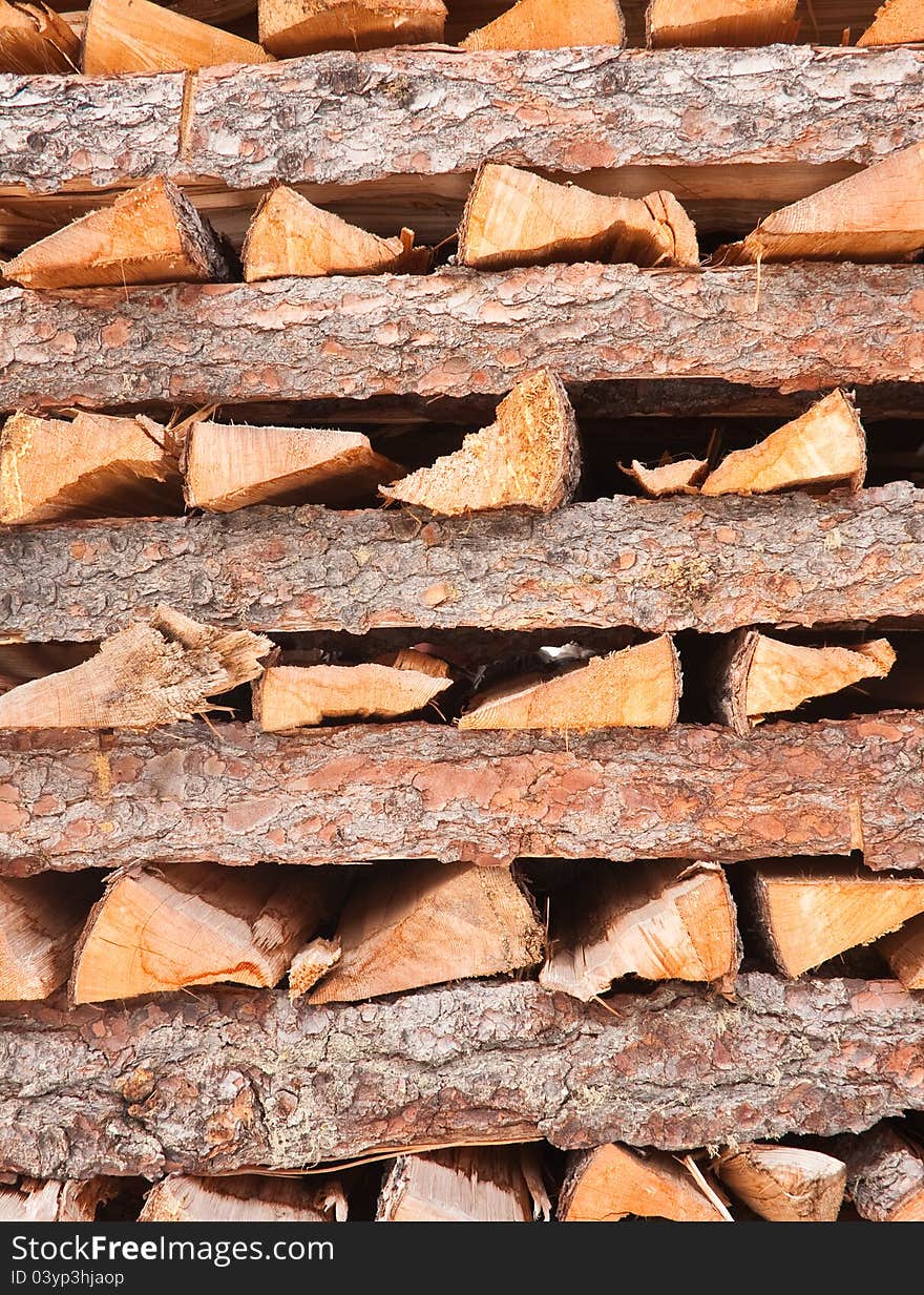 Firewood stacked in a pile