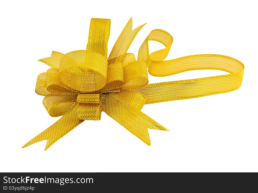 Golden gift bow