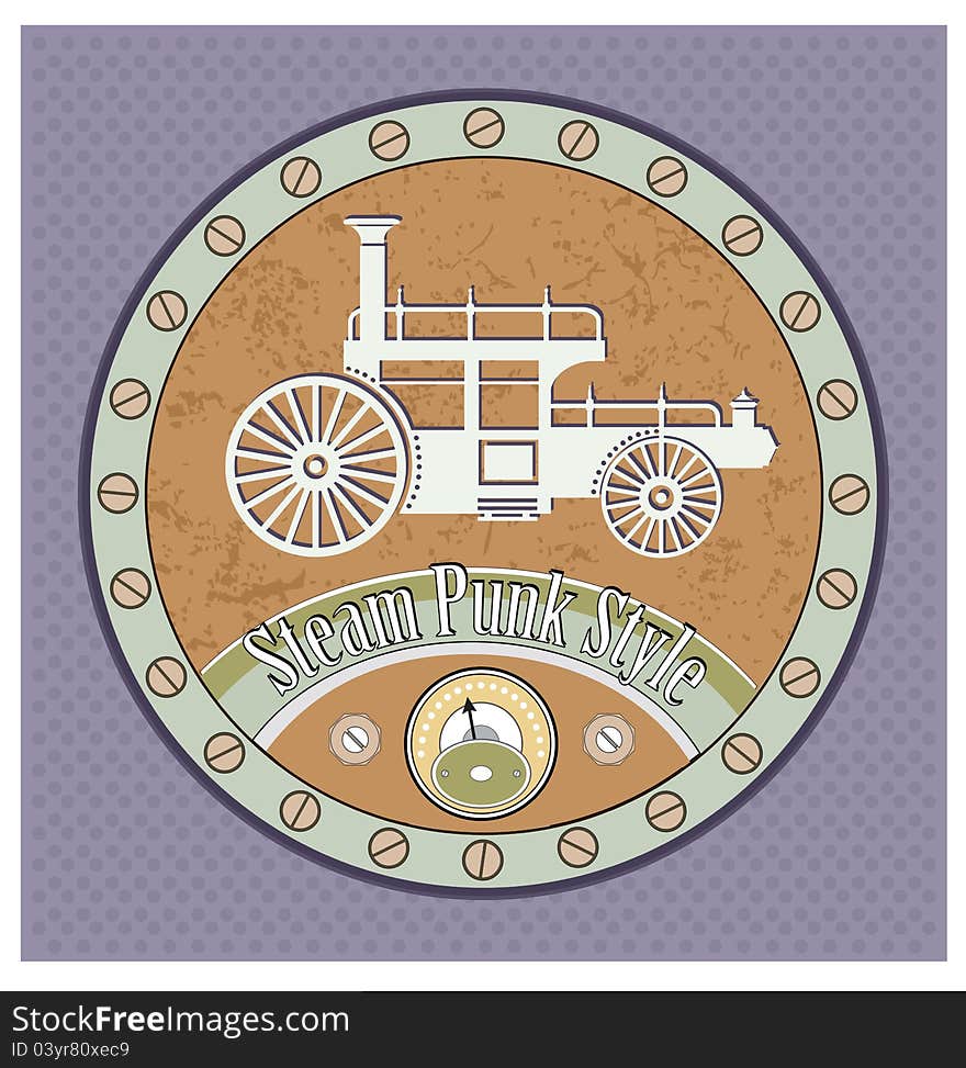 Retro car image in the style of steampunk