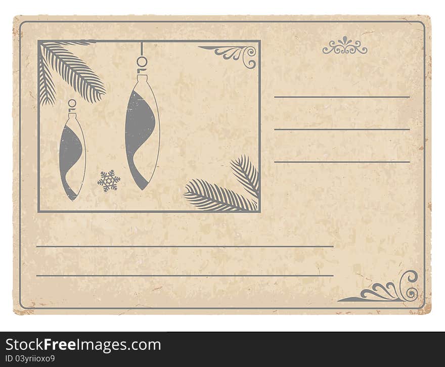 Stylized  image of a vintage Christmas card