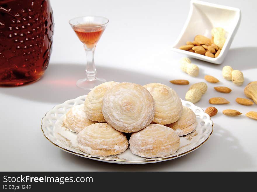 Sweet,biscuits on white background. Sweet,biscuits on white background