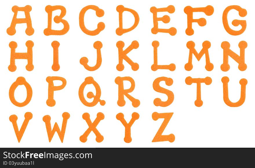 Orange foam alphabet