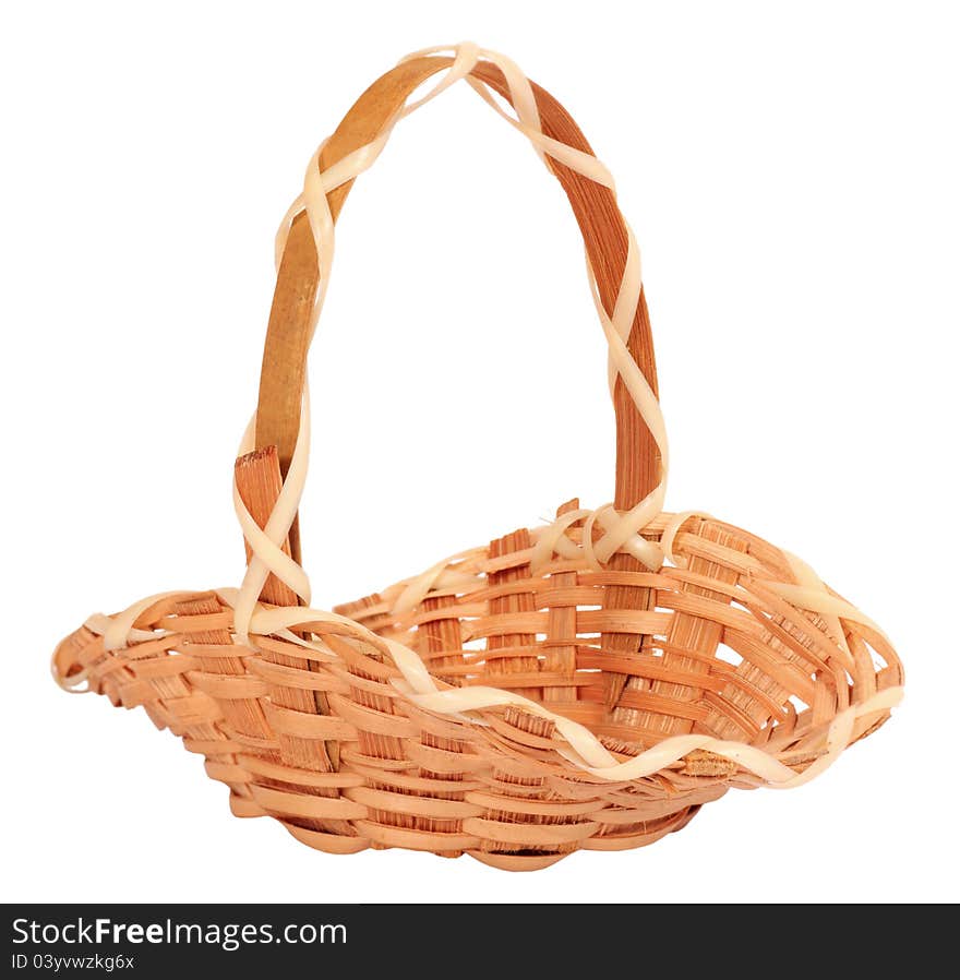 Tiny Little Wicker Basket Isolated