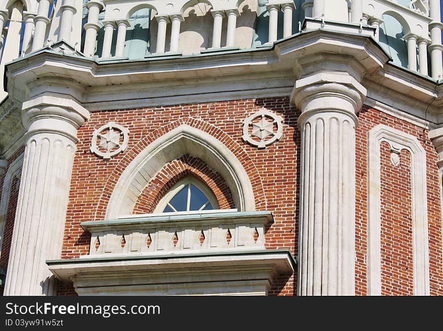 Detail of decor of the Bread House in Tsaritsyno (Moscow). Detail of decor of the Bread House in Tsaritsyno (Moscow)