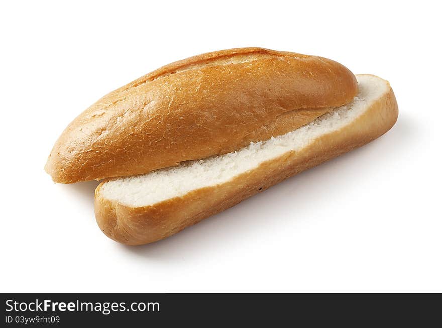 Isolated cut off white bread on the white