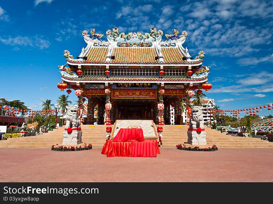 Chinese temple in the sky bright. Chinese temple in the sky bright.