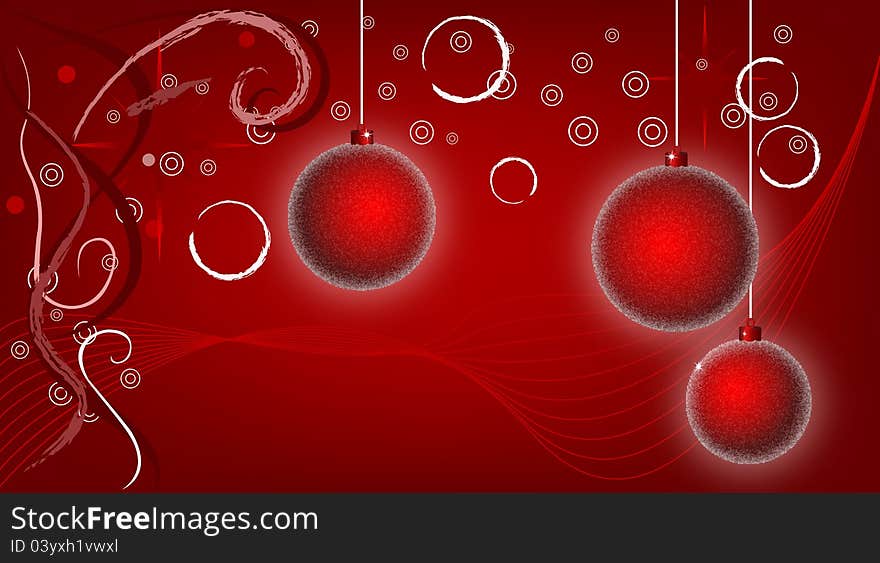 Christmas ball decoration on red background. Christmas ball decoration on red background