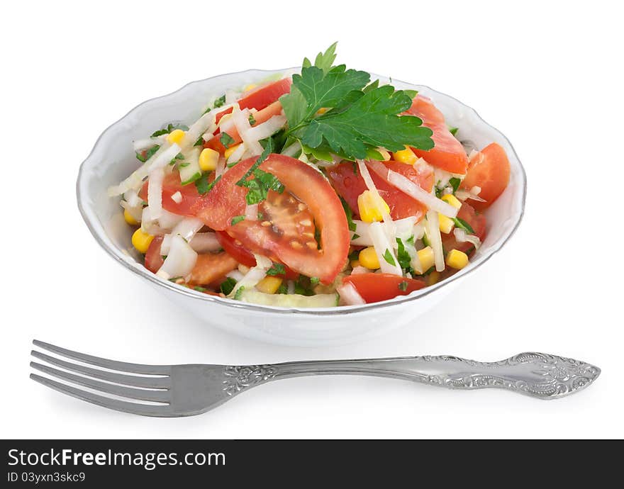 Vegetable Salad With A Fork