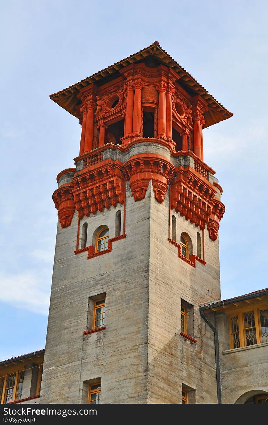 An ancient tower still stands strong, once occupied by the Spanish. An ancient tower still stands strong, once occupied by the Spanish