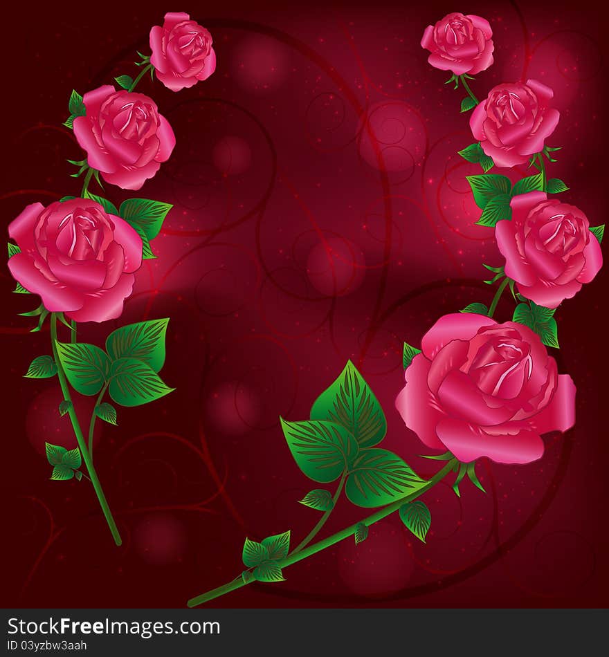 Greeting card with roses