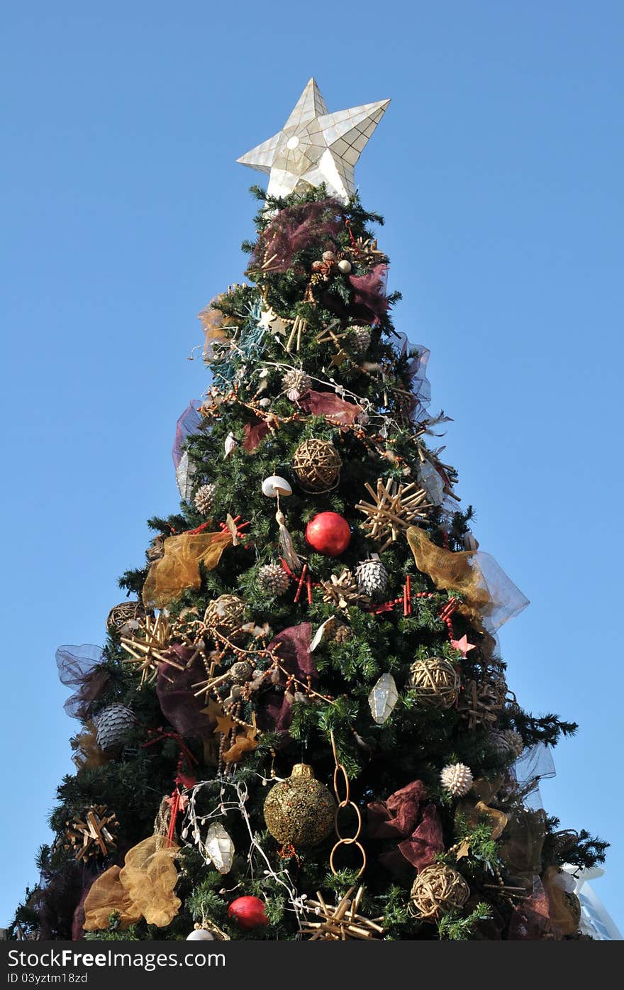 Christmas tree with decoration Outdoor event