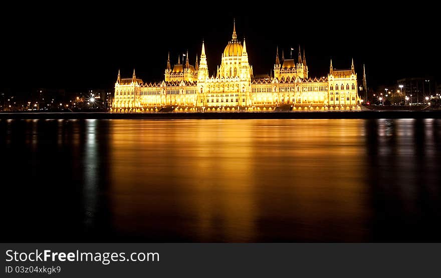 Hungarian parliament at night