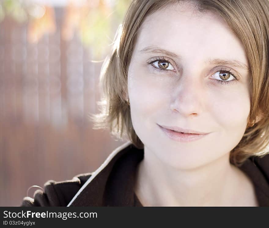 Woman portrait with blurred background