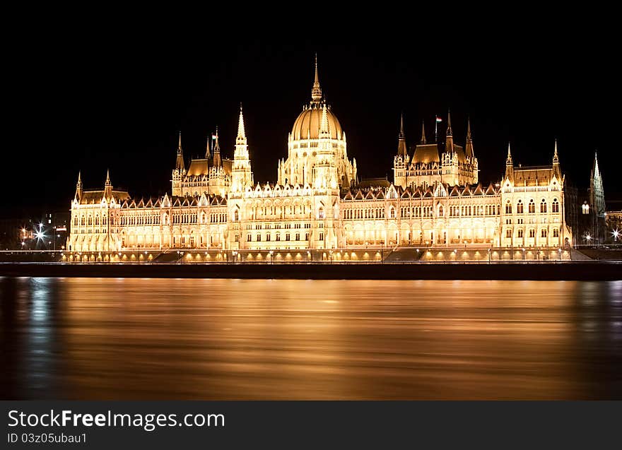 Hungarian parliament at night