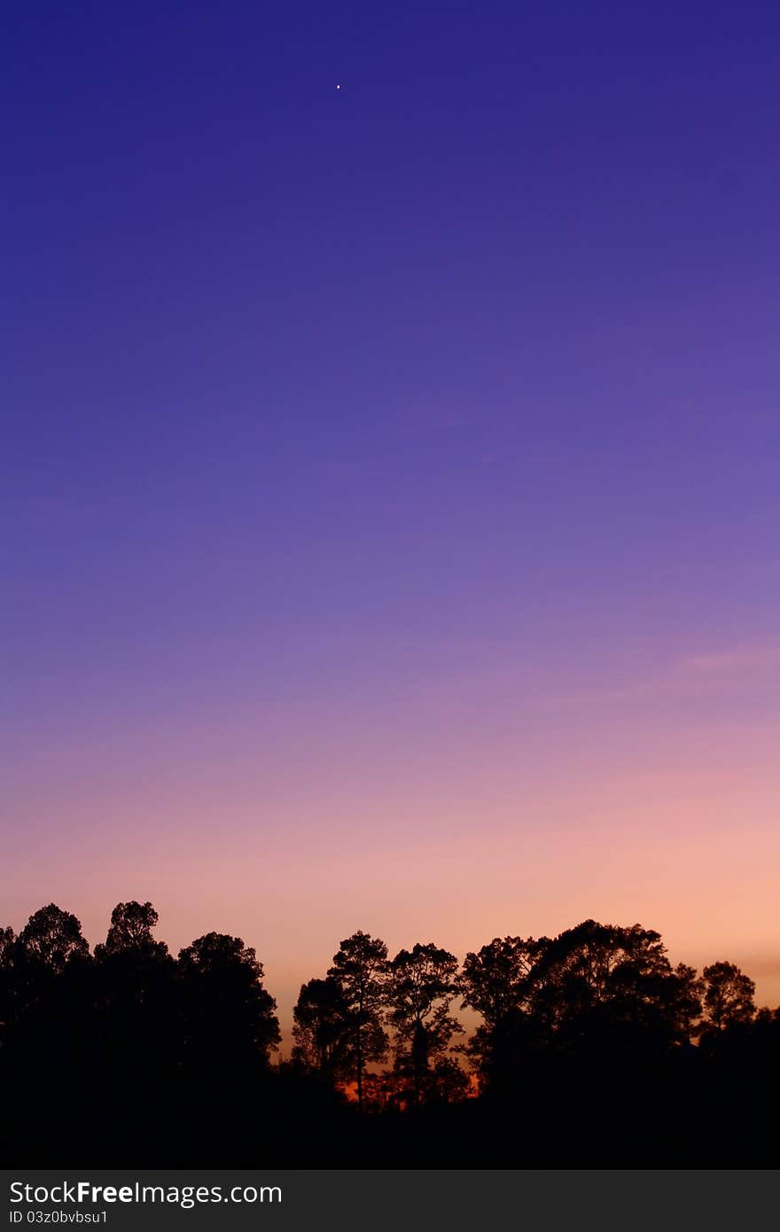 Twilight at Singburi Province, Thailand.