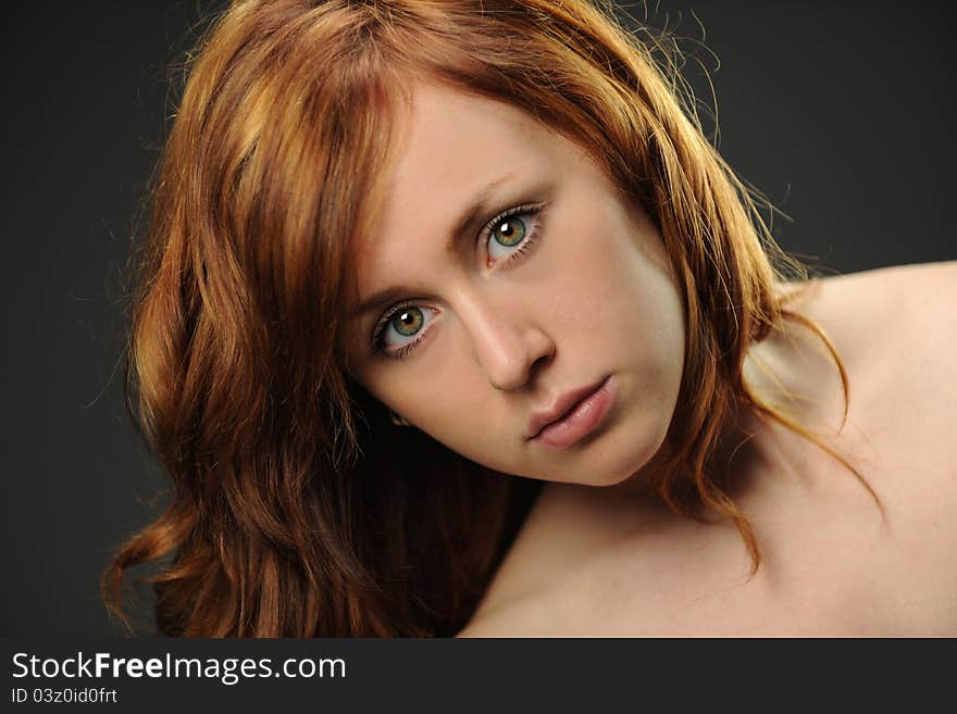 Portrait Of Young Red Hair Woman