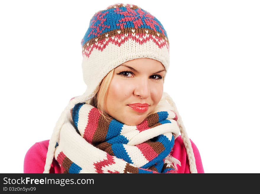 Lovely Woman In Winter Clothing