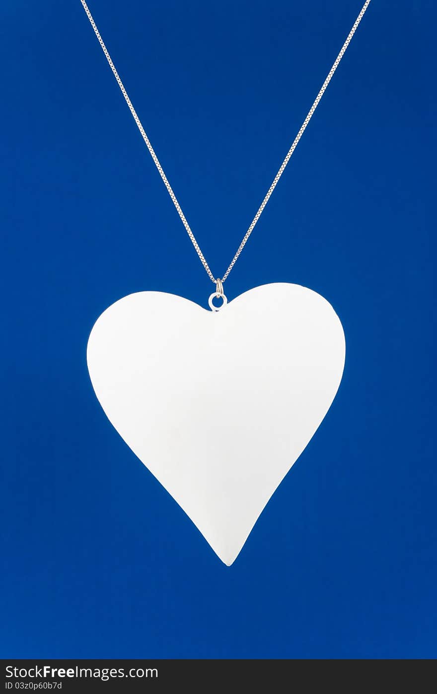 White Heart On Blue Vertical